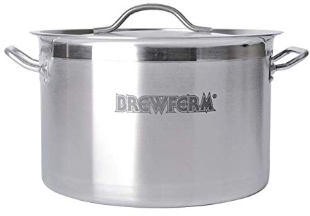 Brewferm® Braukessel 20L - Edelstahl, geeignet für alle Herdarten, ergonomische Griffe, verstärkter Schüttrand, Kugelhahn optional, Bier brauen