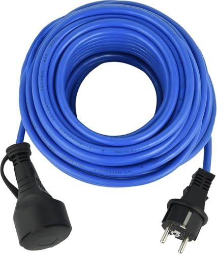 Electraline 01682 Rallonge Prolongateur électrique 10M Outdoor Profesionnelle IP44, Câble spécial AT-N05V3V3-F 3G1.5, utilisable jusqu'à -35 °C, résistant aux UV, huiles et températures ectrêmes