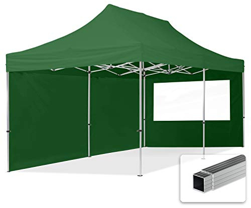 TOOLPORT Faltpavillon Faltzelt Pavillon 3x6m - 2 Seitenteile Aluminium 32mm Partyzelt 700N grün