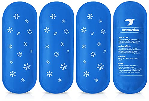 CURMIO 4pcs Ice Pack per Borsa Termica Insulina Ghiaccio Gel Riutilizzabile | Ghiaccioli per Borsa Frigo Isolata Diabete/ Insulina/ Adrenalina/ Epipen/ Medicinali, Solo Pacchetti di Gel