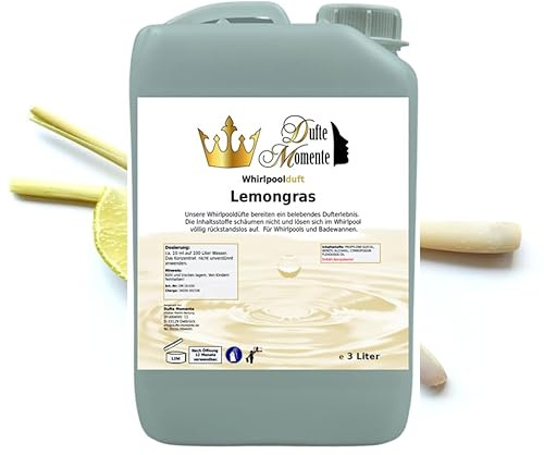 Dufte Momente | Whirlpool Duft Lemongras 3.000ml | Badezusatz | mit naturreinen und natürlichen ätherischen Ölen | kein Schaum | vegan und ohne Tierversuche