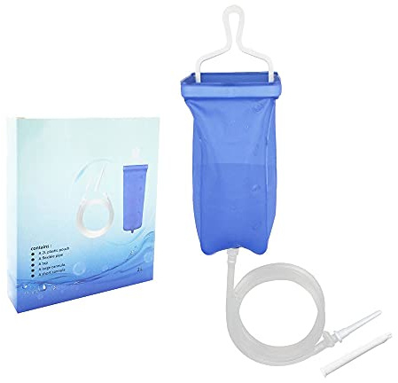 Enema Bag Kit, Enema Bag Kit for Colon Cleansing, Non-Toxic PVC Enema Bag Kit, Home Enema Colonic Irrigation Kit Bag, Reusable Coffee & Water Colon Cleansing/Detox Enemas (2 L)