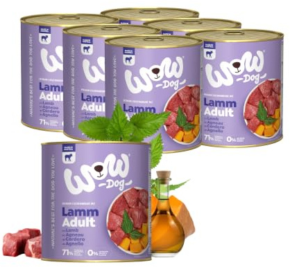 WOW Dog Hunde-Nassfutter mit Lamm 6 x 800g | ohne Getreide & Zucker