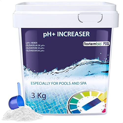 NORTEMBIO POOL Aumentatore di pH Plus 3 kg – Correttore Naturale del pH per Piscine e Spa – Migliora la Qualità dell’Acqua – Polvere Sicura ed Efficace – Ideale per la Manutenzione Tutto l’Anno