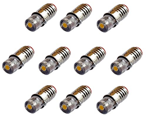 10x E5,5 LED 5V-8V / 9V-19V passend für Mini Adventstern TT H0 Modellbahn Modellbau kaltweiß warmweiß weiß (6V, warmweiß)