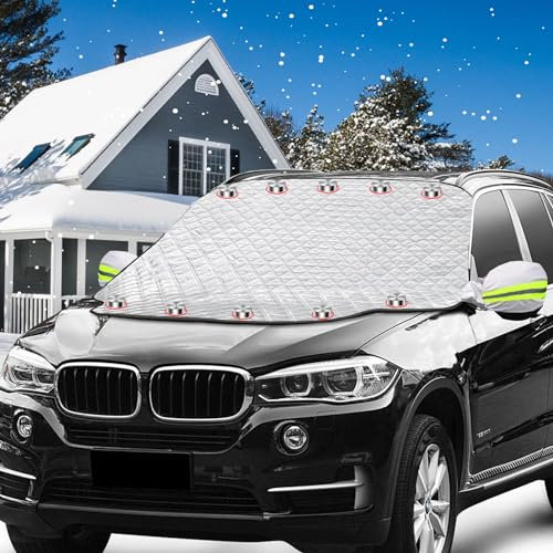 XIHUAN Couverture Pare Brise Voiture, Couverture magnétique pour Pare-Brise de Voiture Protection Pare Brise Hiver Bâche Pare Brise Voiture Universelle pour Voiture,SUV Repliable 178x150x124CM