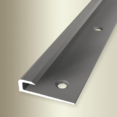 PROVISTON | Einfassprofil | Breite: 30 mm | Höhe: 5 mm | Länge: 2500 mm | Aluminium eloxiert | Abschlussprofil | Glatt | Edelstahl | Versenkt Gebohrt