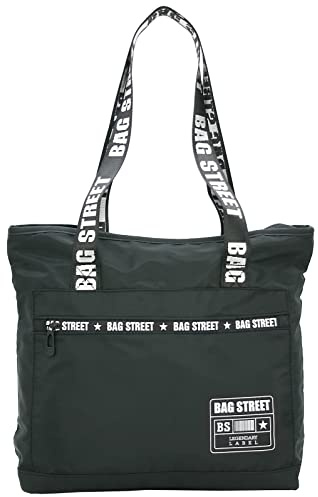 BAG STREET Nylon Schultertasche - Shopping Bag - modischer Henkel | mit Print - UTILITY TOTE Shopper, groß, Reißverschluss