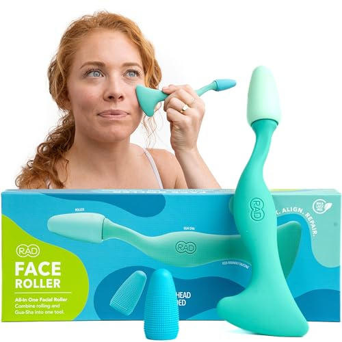 RAD Face Roller | Gua Sha and Jade Roller, Gua Sha Massage Tool for Skin Care, Jade Roller for Face, Eyes, Relieve Wrinkles and Fine Lines