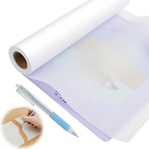 Carta da lucido, 31 cm x 46 m Rotolo di Carta Trasparente da Disegno, Carta da Disegno con Coltello a Penna, Carta Trasparente Tracing Paper per Schizzi, Architettura, Disegno