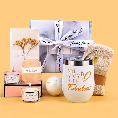 Comius Sharp Geschenke für Frauen, Edelstahl Weinbecher mit Duftkerze und Socken, Geburtstagsgeschenk für Freundin, Schwester, Mama, 30 40 50 Geburtstag Weihnachtsgeschenke Geschenkideen Geschenkset
