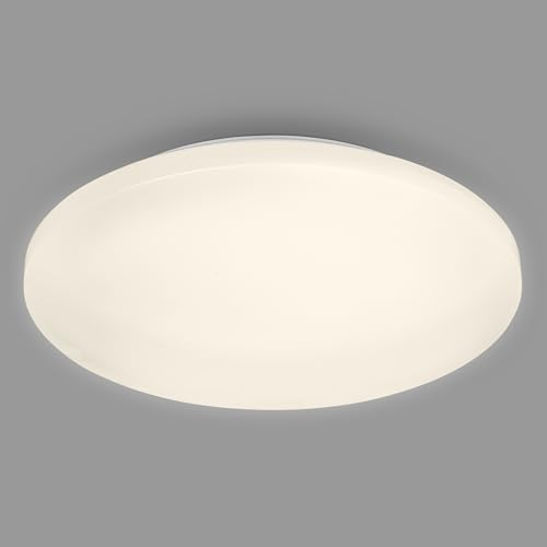 BRILONER - plafonnier LED, plafonnier LED salle de bain, IP44 anti-éclaboussures, lampe de salle de bain, lumière blanche chaude, 400 mm, blanc