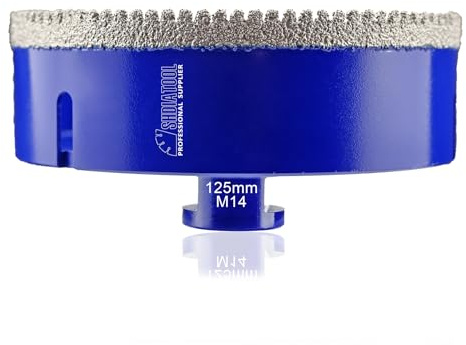 SHDIATOOL Diamant Bohrkrone Kachel Lochschneider Werkzeug Lochsäge mit M14 Gewinde für Porzellan Kachel Marmor Keramik Granit, 125mm Bohrer