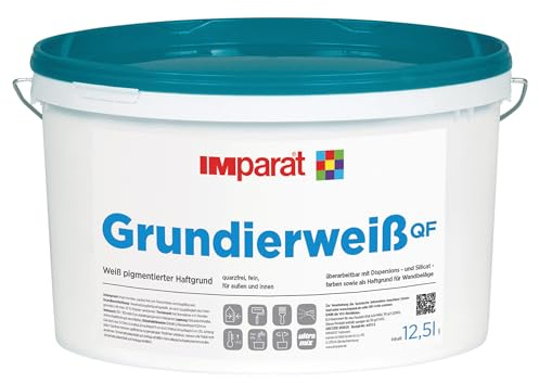 IMparat Grundierweiß-QF weiß pigmentiert, 12,5 | quarzfreier Haftgrund für innen und außen | überstreichbar mit Dispersions- und Silikatfarben | ideal als Haftgrund für Wandbeläge | Profi-Qualität