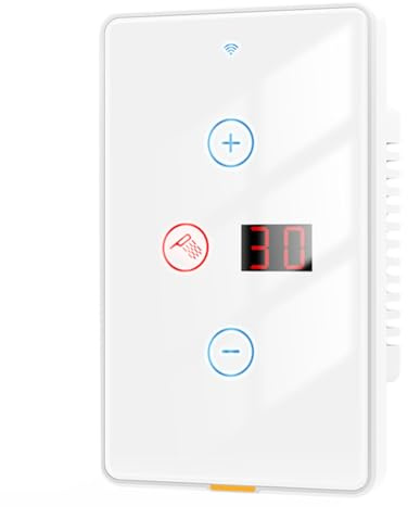 Misamo Tuya Smart WiFi Interrupteur de Chauffe- Panneau Mural Tactile 20A Minuterie ContrôLe Travail Maison Intelligente pour Alexa Home A