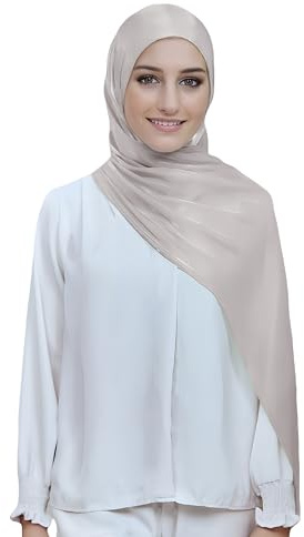 Lina & Lily Damen Hijab Kopftuch Schal mit Glanz-Schimmer Für Muslimische Frauen