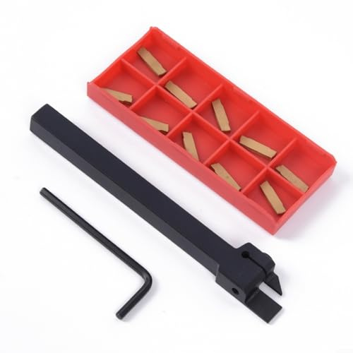 Aprilsunnyzone for MGEHR10102 Tool Holder,10Mm Lathe Parting Tool,Holder Carbide Turning Tools Inserts,Lathe Off Tool Parting Tool Off Holder