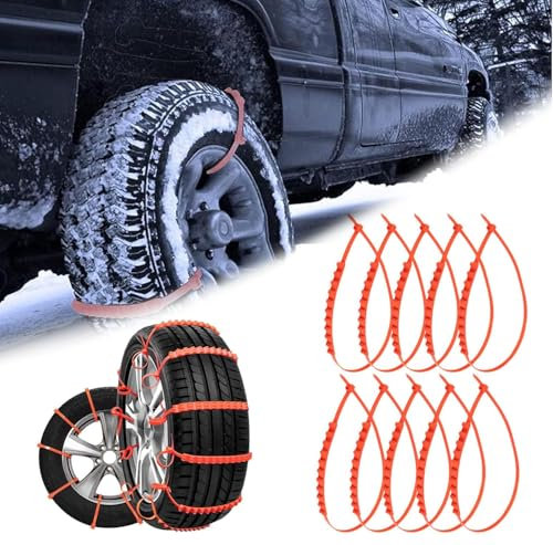 DAYKET 10 Stück Schneeketten Auto für BMW F11 F30 F32 G20 G60 1er 2er 3er 4er 5er 6er 7er, Reifen Anti Schneeketten Snow Chains für EIS, Schnee und matschigen Straßen,A/10Pcs