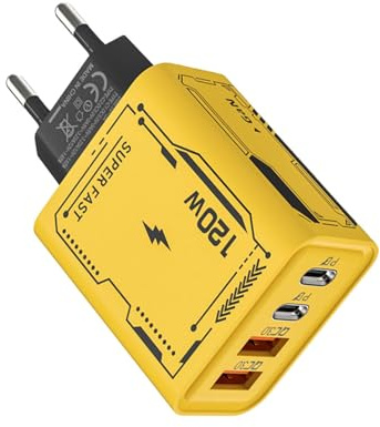 Bloc de Chargeur de Type C, Adaptateur de Chargeur USB - Brique d'adaptateur de Charge Rapide USB + Type C 120 W - Chargeur de Portable Multi-Ports avec Prise EU/US pour Les Voyages d'affaires,