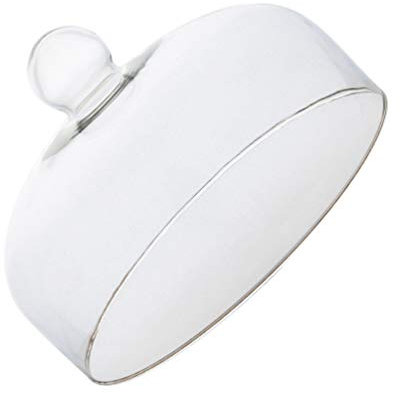 Campana per torta in vetro con coperchio trasparente, 21 x 21 cm, rotonda, trasparente, per dessert