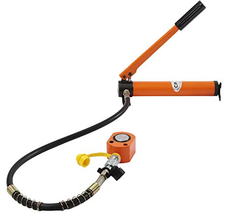 10T Mini Manual Hydraulic Jack, Lifting Cylinder Ram Stroke 11mm with 70Mpa Hydraulic Hand Pump, Single Acting Lifting Cylinders for Bending Straightening Shearing