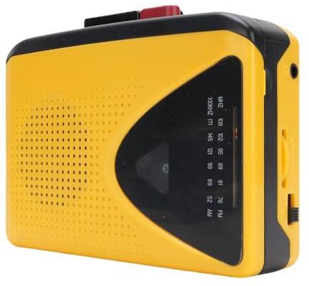 ASHATA Portable Cassette Player Tape Recorder with Built in Speaker, Microphone, Retro Compact AM FM Radio Cassette Player with Headphone Jack, for Home Garden