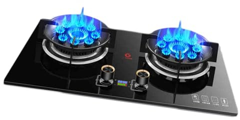 Cocina De Gas, Estufa De Gas Empotrada De Nueve Cavidades Y 5,2 KW, Estufa De GLP/GN De ​​sobremesa Con Temporizador, For Restaurantes Familiares Y Puestos De Comida.(NG)
