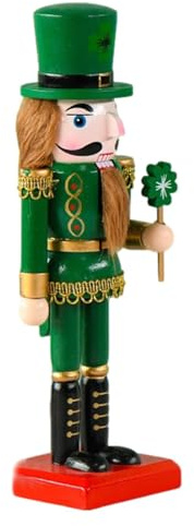 Decoración de Cascanueces - Figura de Madera de 25 cm, Verde portátil, Tradicional de Navidad de Navidad Ligero | Muñeca de Cascanueces para Fiestas de cumpleaños d