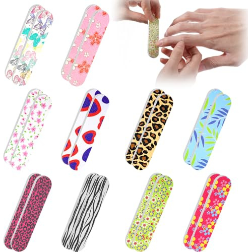 20 Stück Nagelfeilen Mini Profi Nagel Feilen Doppelseitige Nagelfeilen Maniküre Nagelfeile naturnägel für Acryl Naturnagelkunst Hause und im Salon