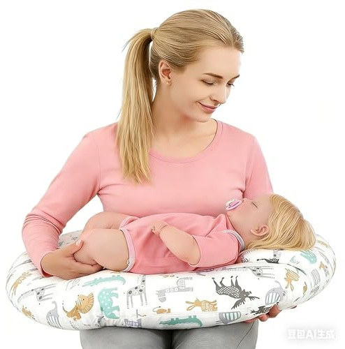 ZMCVOE Nursing Pillows Breastfeeding Pillows Baby, Ergonomic Baby Support Pillow, babys Feeding pillow for Bottle and Breastfeeding, Fiber Fill And Removable Cotton Breastfeeding Cover (Cute Animals)