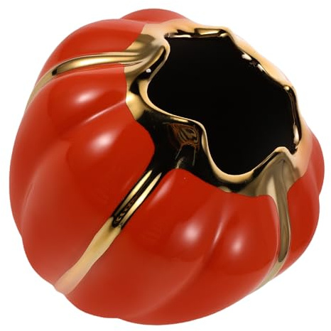 Homoyoyo Boîte de Rangement en Céramique Citrouille Vintage Porte-Ustensiles d'Automne Multifonction Cuisine et Décoration de Table Thanksgiving Pot Décoratif en Porcelaine pour Couverts