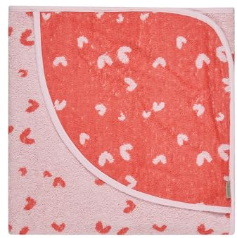 Sterntaler Kapuzenbadetuch Bär Betty, Baby-Badetuch mit Kapuze, saugfähige Baumwolle, Herzchen-Applikation, weich und pflegeleicht, 100×100×0,5 cm, rosa