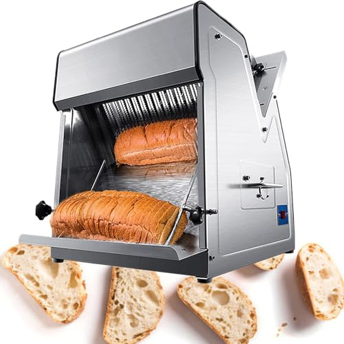 Commercial Grade Electric Bread Slicer with Adjustable Thickness and Automated Operation for Bakery and Home Use