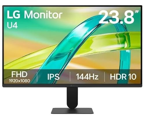 LG Monitor 24U411B-B - 24'', FHD (1920 x 1080), IPS, 144 Hz, 16:9, Negro | FreeSync, sRGB 99%, Panel IPS, HDMI 2,0, Modo Lectura, Antiparpadeos