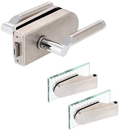 ck-tuerbeschlaege Glastürbeschlag D Set UV | V2A Edelstahl matt | inkl. Studiobändern | metallische Innenmechanik | Lightning