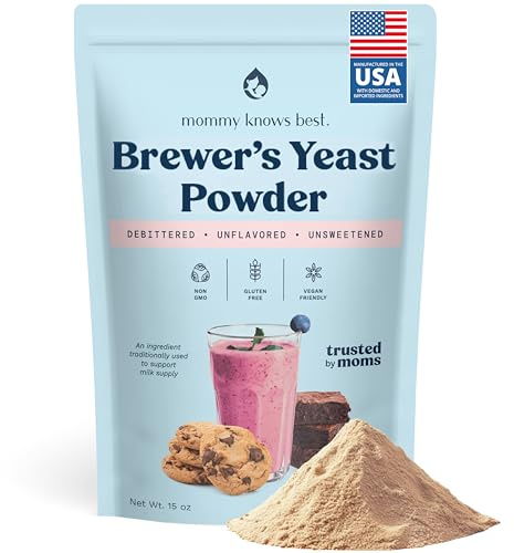 Mommy Knows Best Brewer's Yeast Powder for Breastfeeding Support, Gluten-Free, 15 oz