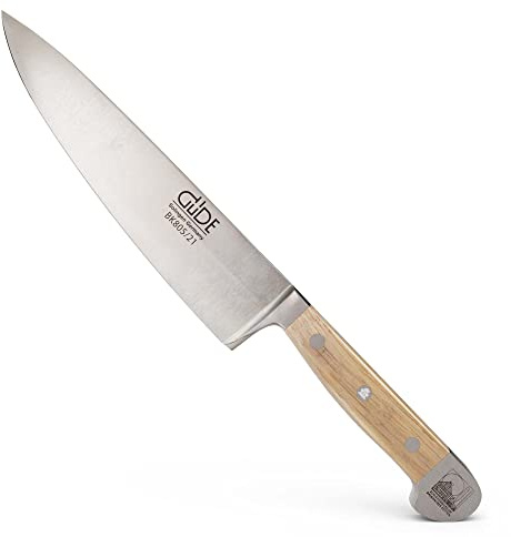 GÜDE Solingen - Kochmesser geschmiedet, 21 cm, Eichenholz Balkhauser Kotten, ALPHA BALK, Küchenmesser, Doppelkropf, Handmade Germany