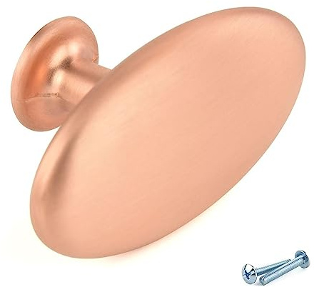 M4TEC Möbelknopf Möbelgriff Schubladengriff Knopfgriff Schlafzimmer Küchenschrank Gebürstetes mattes Kupfer. Z6 Serie: 36 mm