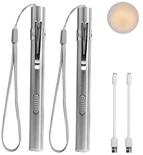 LEAGY Pen Torches for Nurses,Reusable Rechargeable Torch,2Pack LED Lights Pen Light