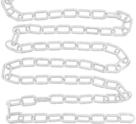 tooloflife Kunststoff-Barrierekette, Parkplatzsperre, Straßenkette, Gefahrenkette, Schwarz/Rot/Weiß/Gelb, 5 m/8 m/10 m (8 mm x 10 m, Weiß)