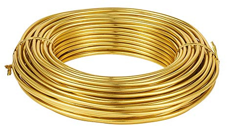 82 pies 9 calibre oro aluminio arte alambre 3mm flexible metal artístico rebordear alambre para DIY escultura y manualidades
