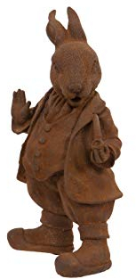 F&G Supplies Sculpture de jardin en fonte à froid Mr Rabbit Beatrix Potter. Ce charmant bonhomme est plein de caractère