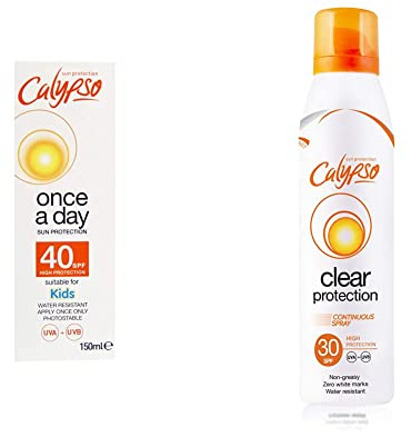 Calypso Once a Day Sun Protection Lotion with SPF 40 & Clear Protection Continuous Spray SPF30-175 ml CALS30