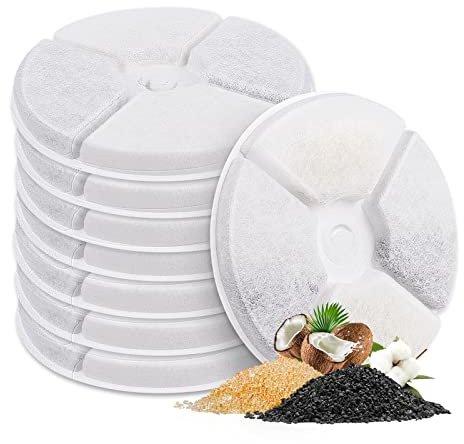 MyfatBOSS 8 Stück Katzenbrunnen Filter für 2.0 & 3.0, Trinkbrunnen Filter für 1,85L Katzen Hunde Trinkbrunnen Wasserspender Ersatzfilter