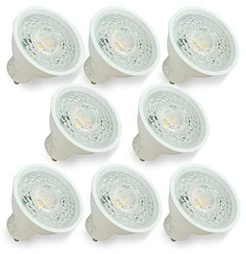 Sweier - 8 Bombillas LED GU10 de 5W, Blanco Frío 6000K, Equivalente a Foco Halógeno de 50W, 430 lm, Ángulo de Haz de 38°, CA 220-240V, No Regulables