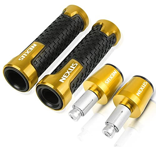 ISITAC per Gilera Fuoco 500 GP800 GP850 Nexus Moto Manubrio Manopole Anti Skid Manubrio cap estremità Spina Accessori in Alluminio CNC (Colore : Oro)