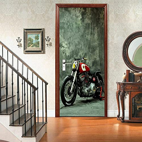 Türtapete Selbstklebend Türposter 3D Türbild - Motorrad Lokomotive 90 X 200 Cm - Türfolie Fototapete Pvc Wasserfest Türaufkleber Wandtattoo Für Schlafzimmer Wohnzimmer Tür Dekoration Stickers - Türfo