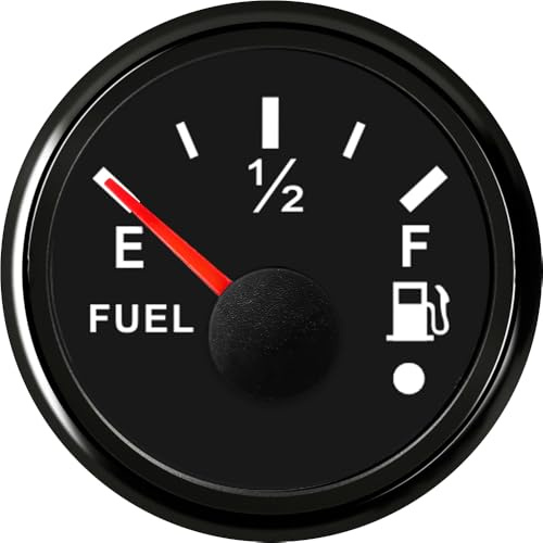 Indicador de nivel de combustible de 52 mm, 0-190 ohmios, indicador de combustible, contador de nivel del depósito de aceite, retroiluminación universal de 7 colores para coche, barco