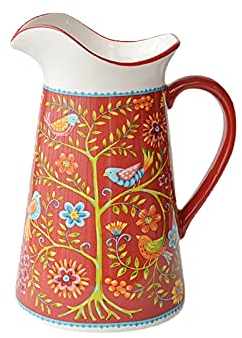 LUCBEI Carafe d'eau Pichet de Grande capacité Théière en céramique créative Jug Multifonctionnel avec poignée adaptée à la Famille, Restaurant, café Carafes (Color : C)