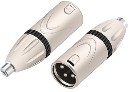 HOZIBING Adaptateur RCA vers XLR, XLR femelle vers RCA, convertisseur XLR mâle vers RCA - Coupleur audio XLR pour connexions de microphone, audio électronique (XLR mâle vers RCA femelle (D1061))
